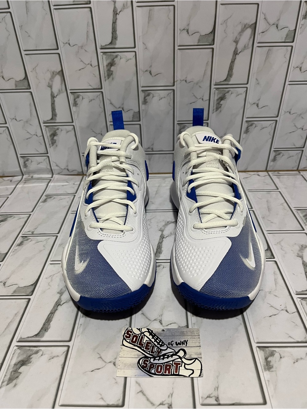 New Nike Zoom Hyperset 2 Volleyball Shoes White Royal Blue Gym Training Womens 9 - Picture 6 of 12